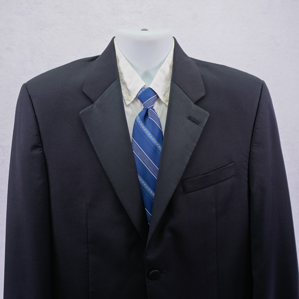 Calvin Klein Black Wool 2 Felt Button Tuxedo‎ Jacket 40R
